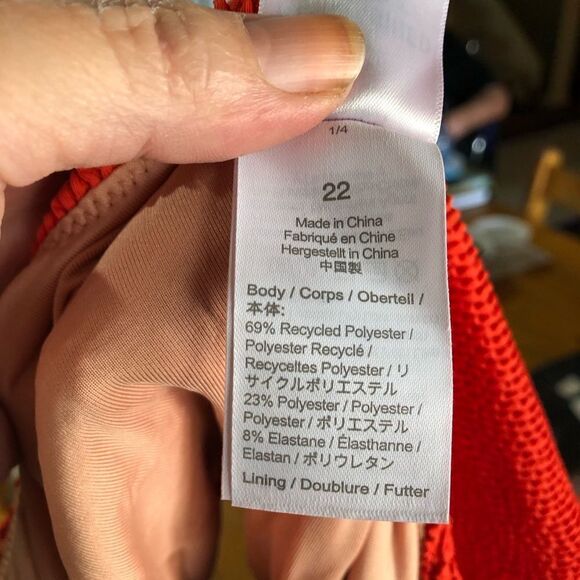 NWT J Crew Scrunchie Classic Scoop Neck One-Piece Swimsuit Seersucker - 22 - Picture 8 of 8